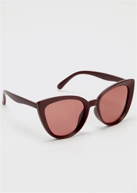 maroon cat eye sunglasses|Women's Ray.